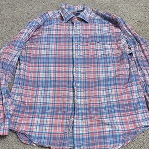 Vineyard Vines Red and Blue Plaid Casual Shirt